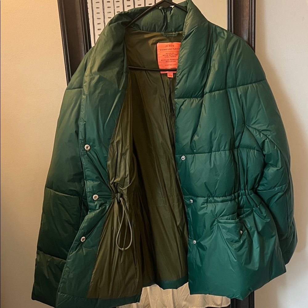 J. Crew Green Drawstring Puffer Jacket - image 3